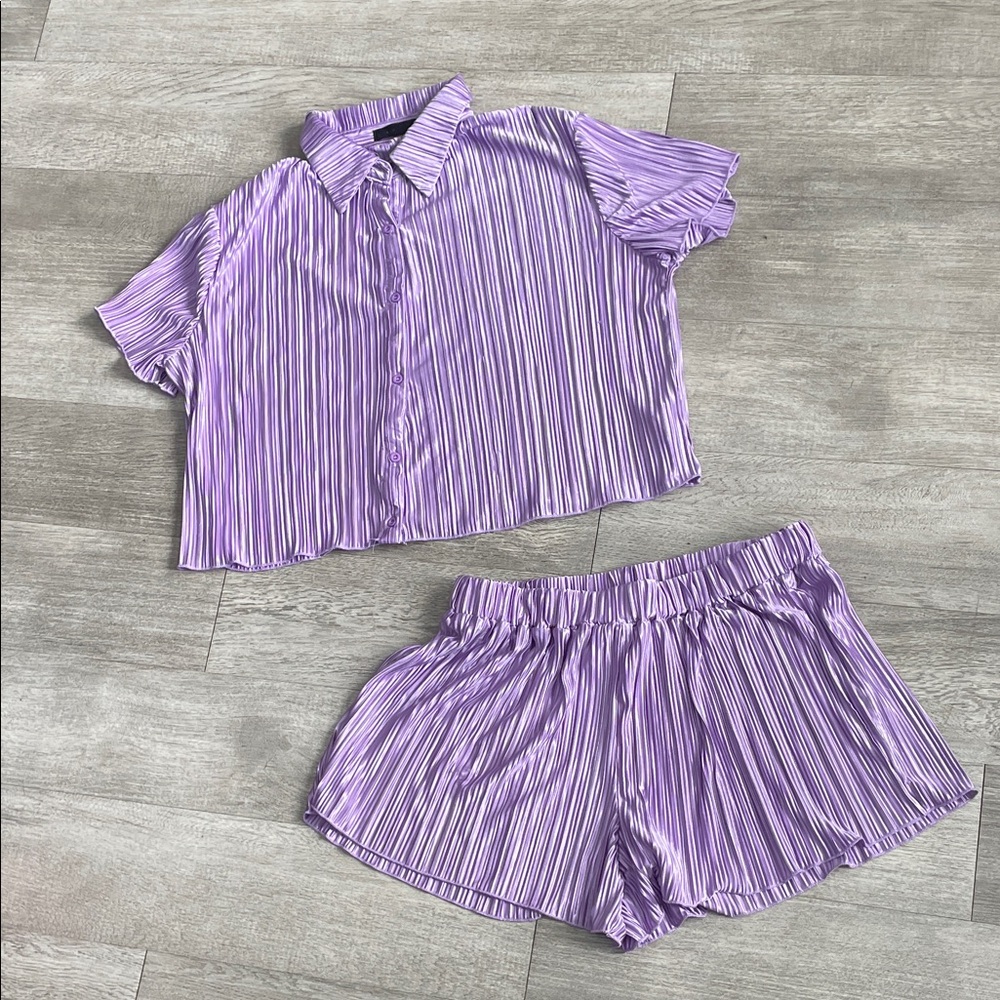 Pleated Short Set